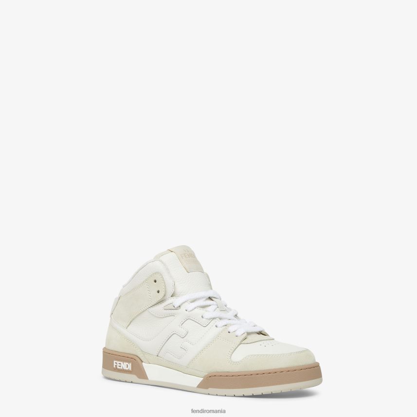 înalte din piele alb Fendi bărbați încălţăminte 86084L2274