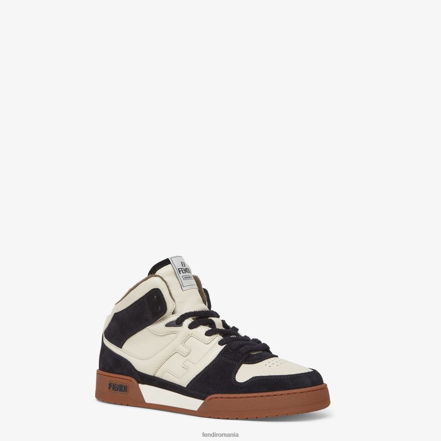 înalte din piele negru Fendi bărbați încălţăminte 86084L2273