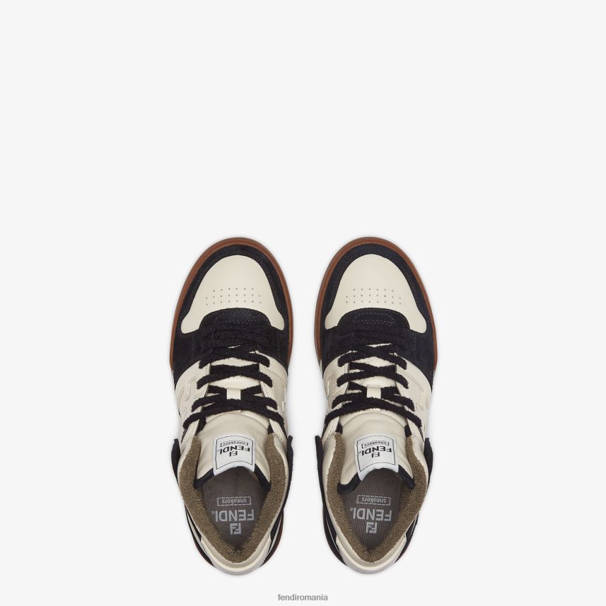 înalte din piele negru Fendi bărbați încălţăminte 86084L2273