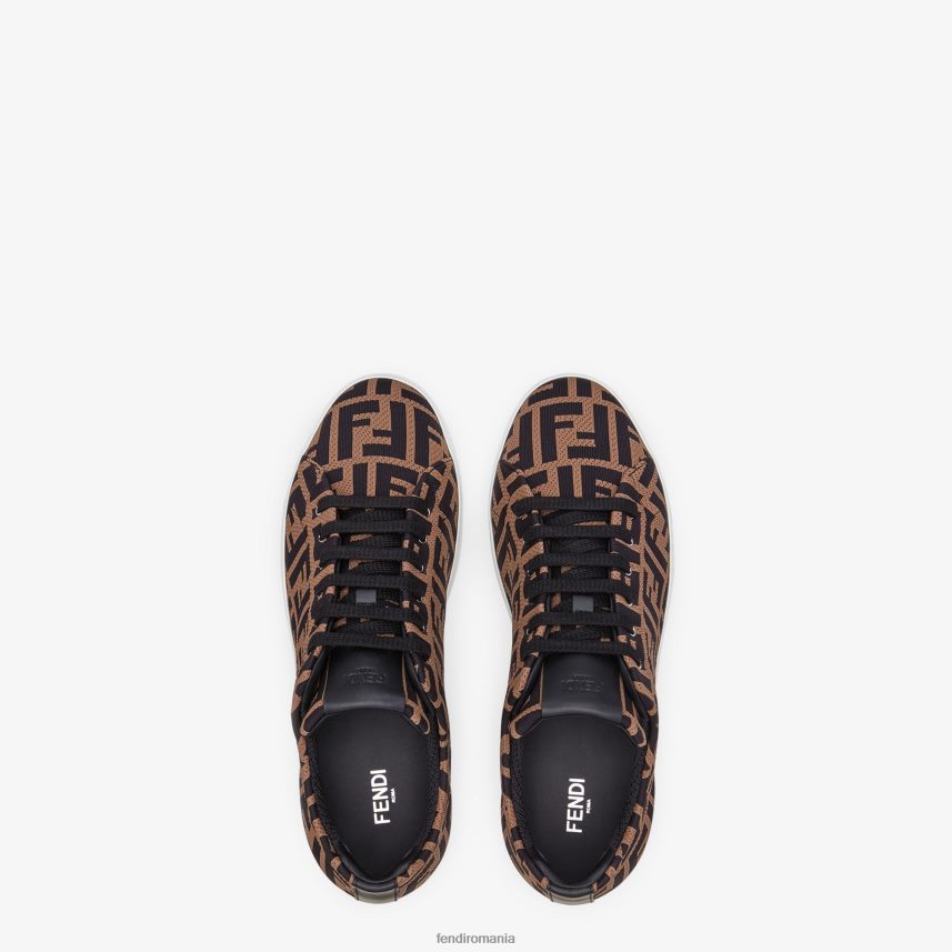 pantaloni joase din material tehnologic maro Fendi bărbați încălţăminte 86084L2314