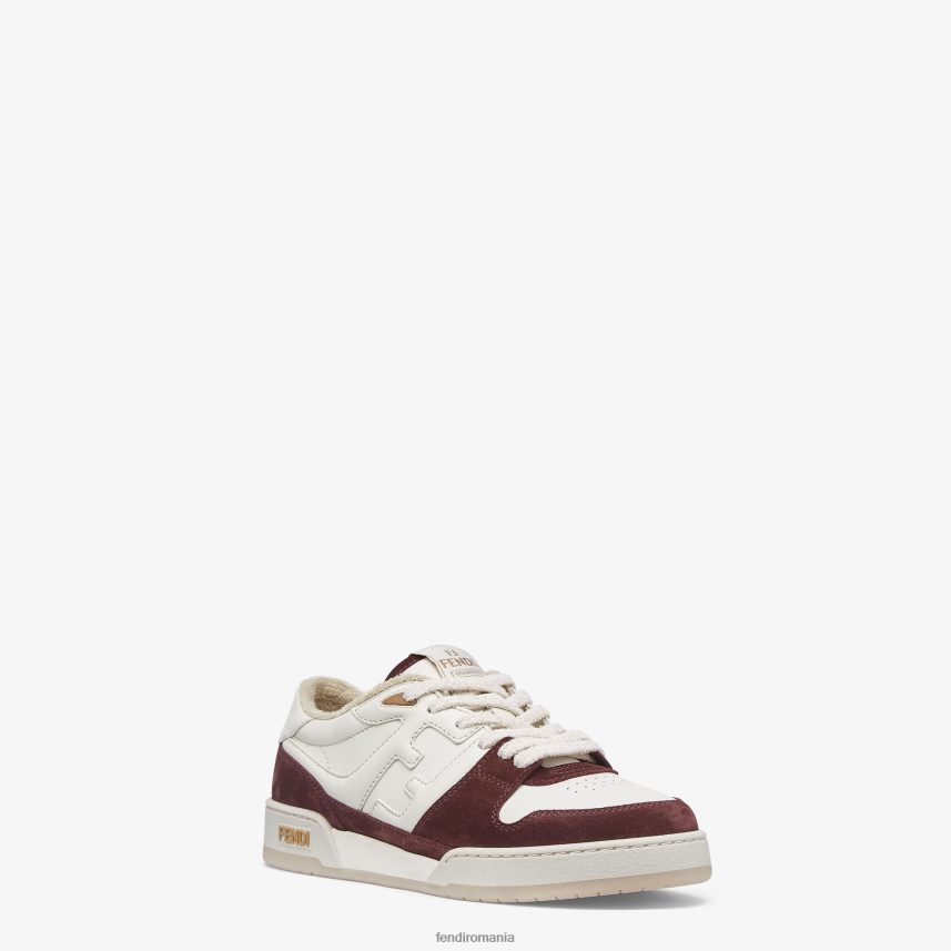 pantaloni jos din piele intoarsa visiniu roșu Fendi bărbați încălţăminte 86084L2305