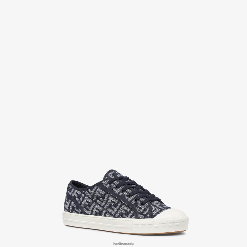 topuri joase din denim albastru Fendi bărbați încălţăminte 86084L2297