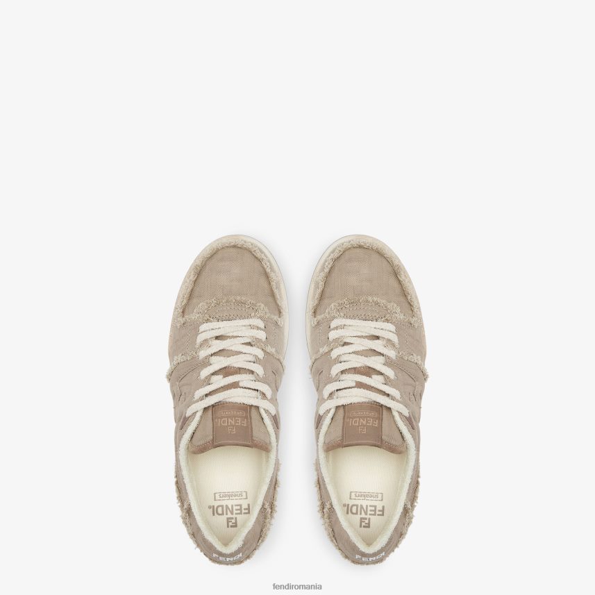topuri joase din pânză bej Fendi bărbați încălţăminte 86084L2263