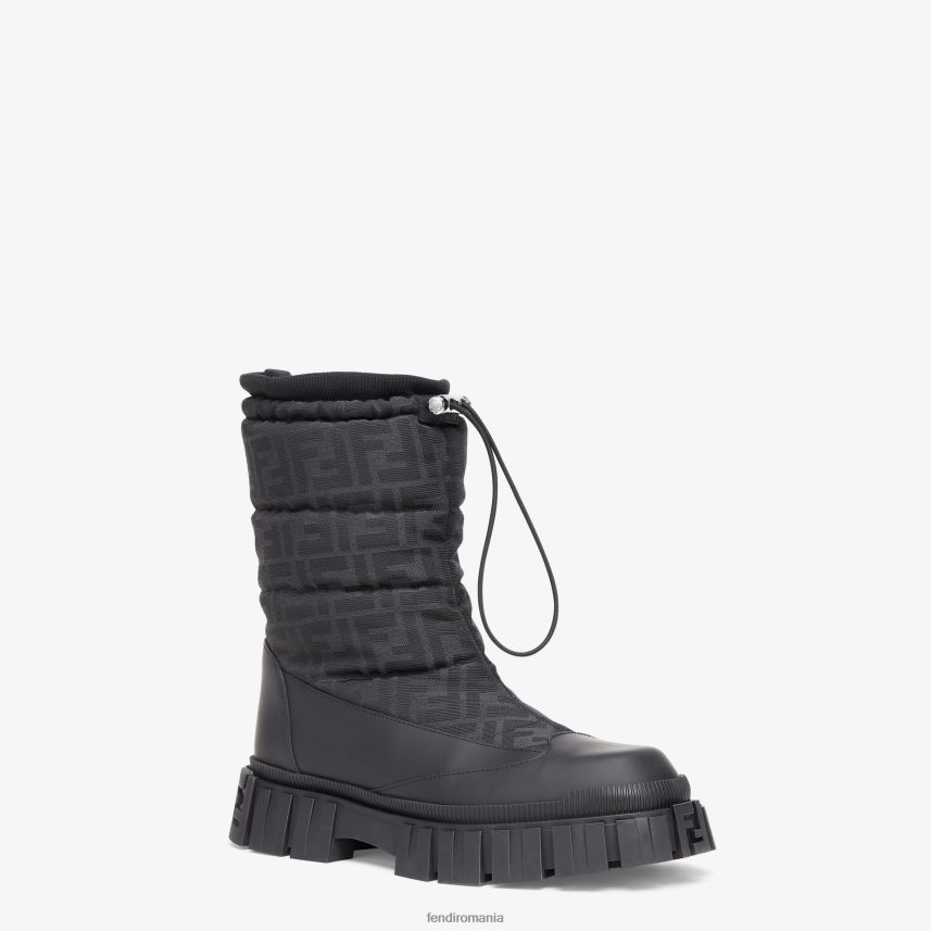 cizme de piele negru Fendi bărbați încălţăminte 86084L2318