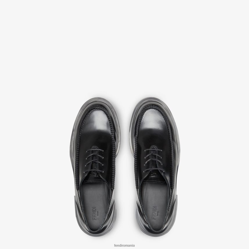 siret din piele negru Fendi bărbați încălţăminte 86084L2242