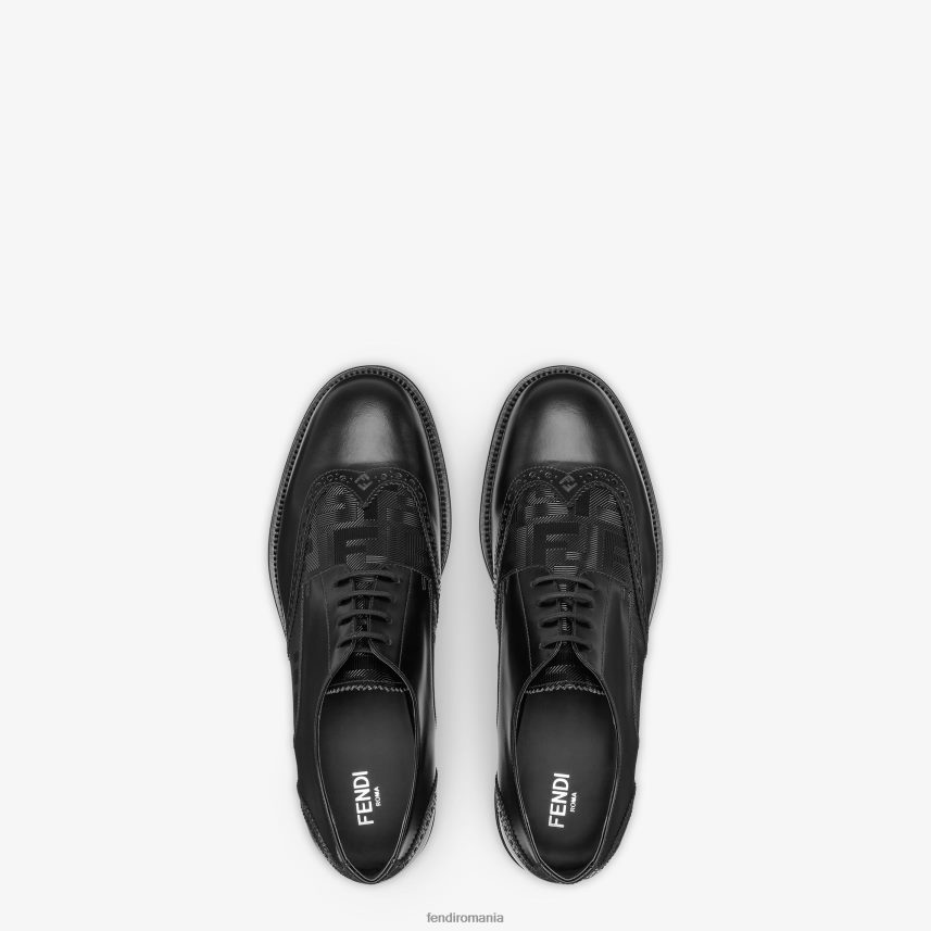 siret din piele negru Fendi bărbați încălţăminte 86084L2298