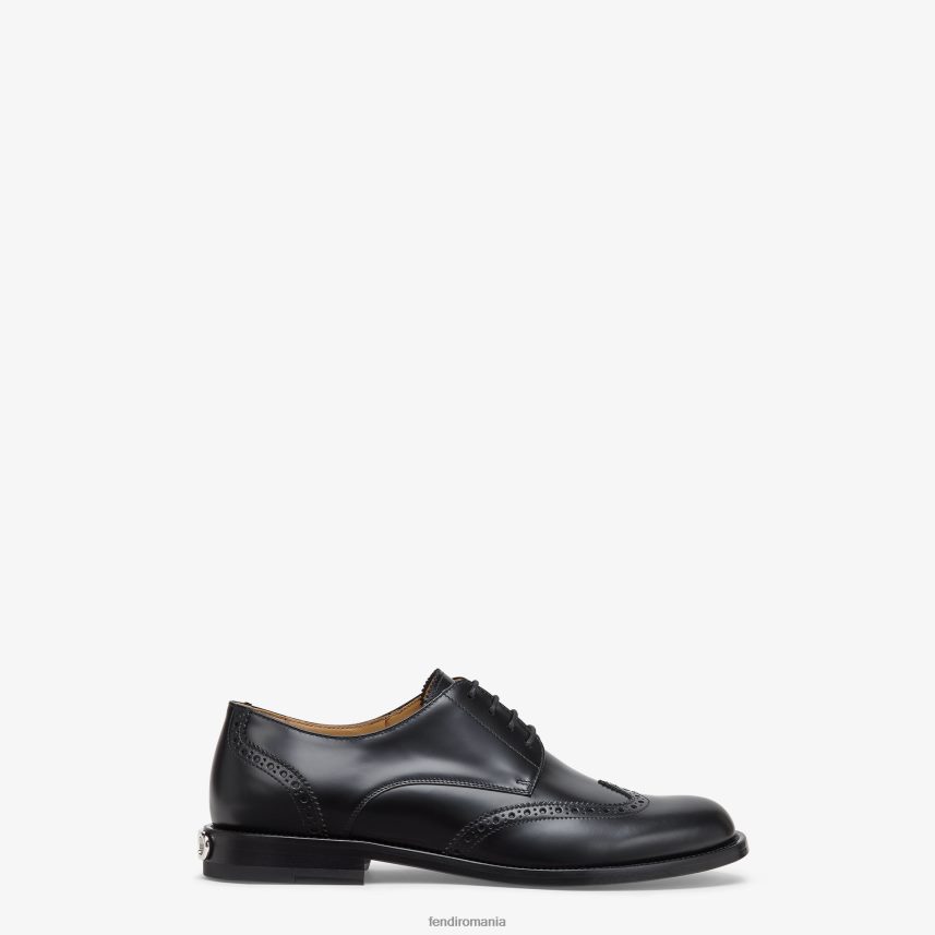 siret din piele negru Fendi bărbați încălţăminte 86084L2300