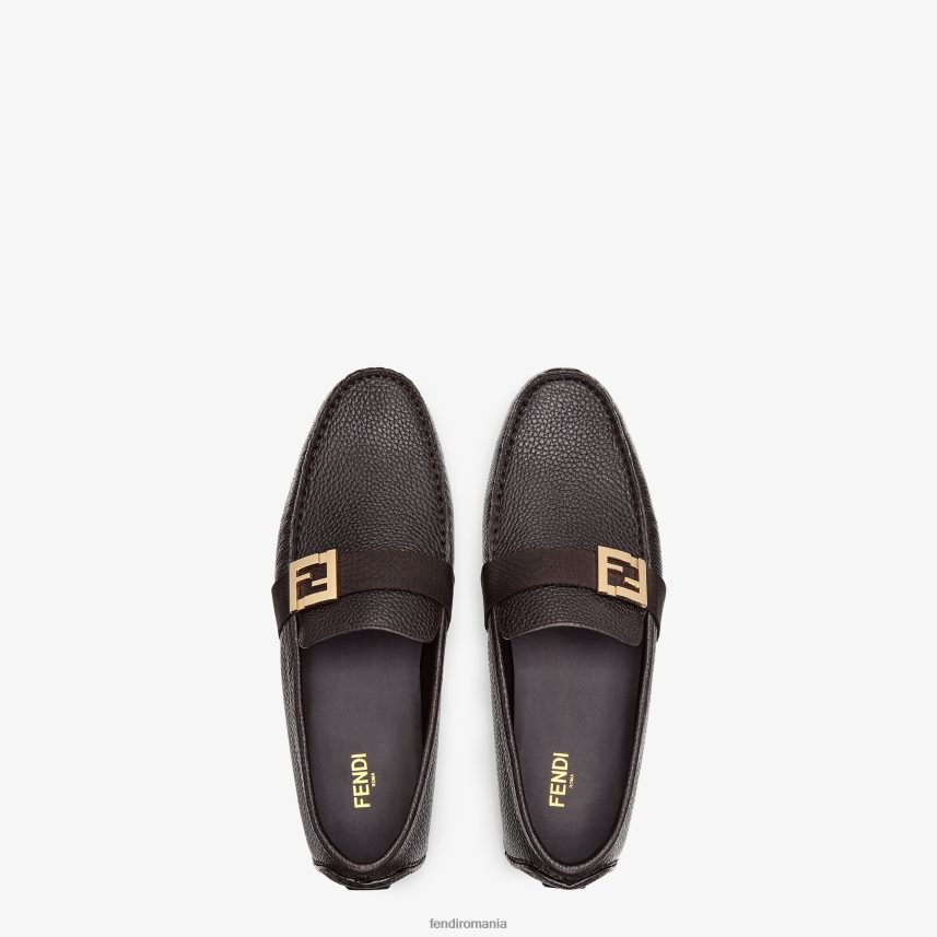 drivere din piele maro Fendi bărbați încălţăminte 86084L2266