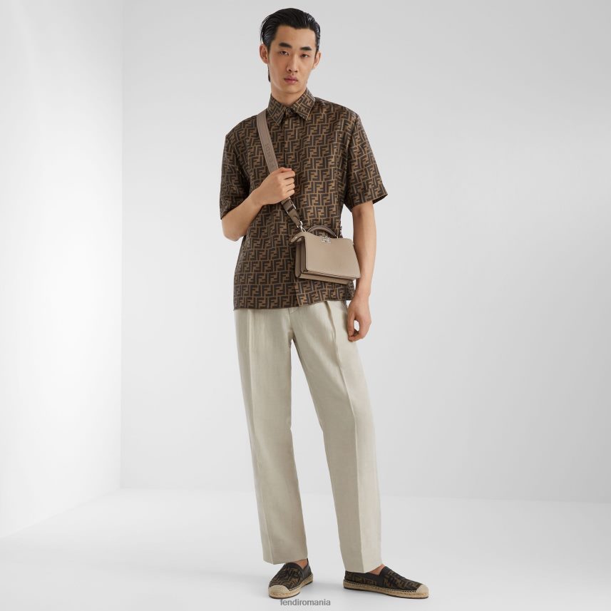 espadrile din material textil maro Fendi bărbați încălţăminte 86084L2258