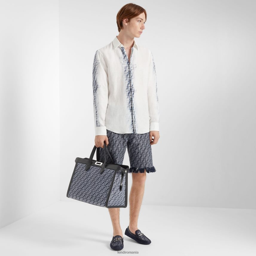 mocasini din denim albastru Fendi bărbați încălţăminte 86084L2288