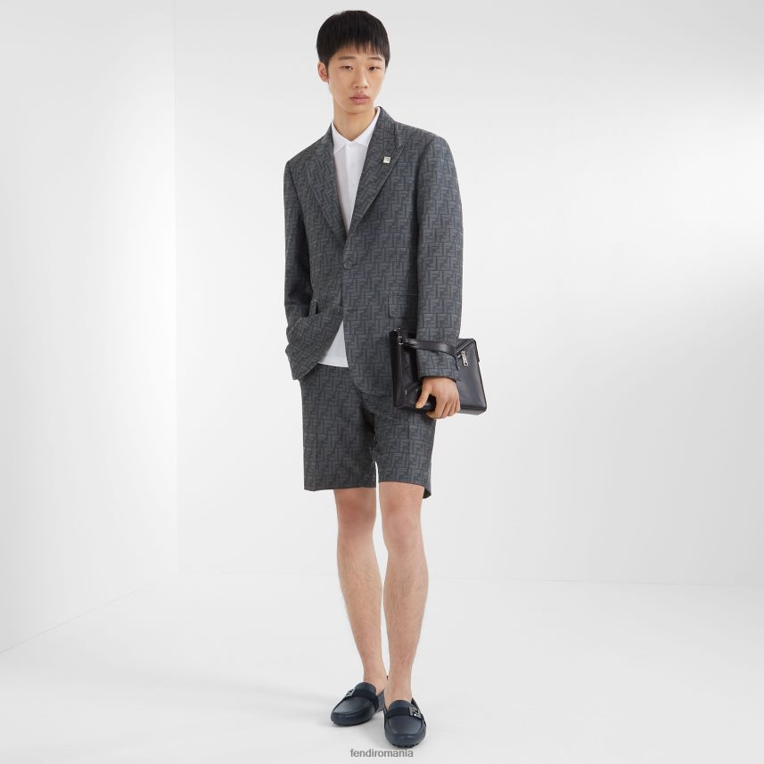 mocasini din piele albastru Fendi bărbați încălţăminte 86084L2248