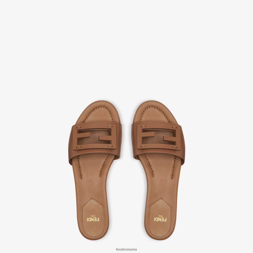 diapozitive din piele bagheta maro Fendi bărbați încălţăminte 86084L1268