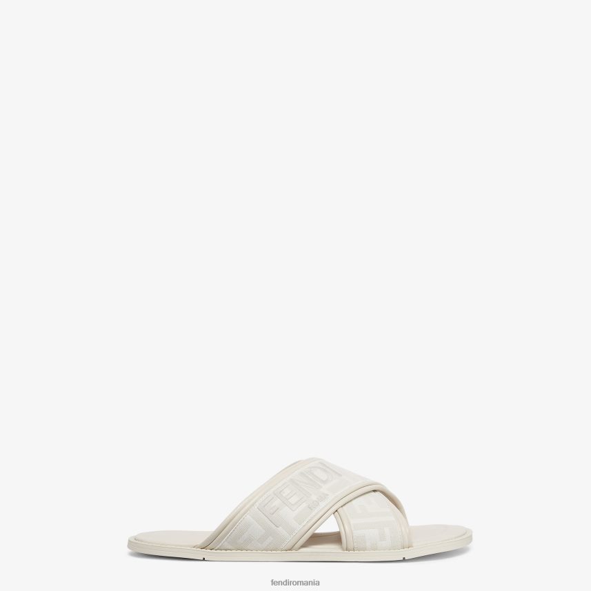 tobogane din material textil alb Fendi bărbați încălţăminte 86084L2279